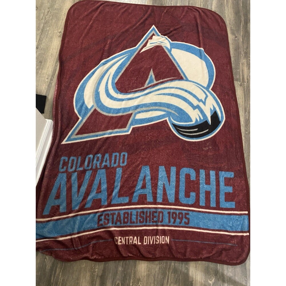 Colorado Avalanche NHL Plush Throw Blanket Burgundy Large Logo 46X66 Hockey - Picture 2 of 5